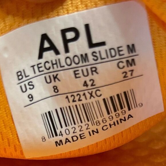 APL Big Logo TechLoom Slides in Mango. Unisex, Men Size 9/Ladies 10.5. NIB! main image 7